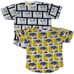 Vintage 80s Peter Max All Over Print Reversible T Shirt‎ Mens Art Novelty Rare